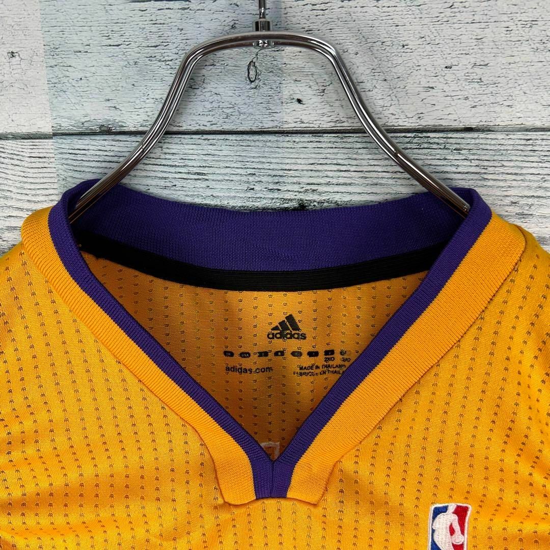 adidas(アディダス)のアディダス NBA 全刺繍 レイカーズ ゲームシャツ タンクトップ 美品 XXL メンズのトップス(タンクトップ)の商品写真