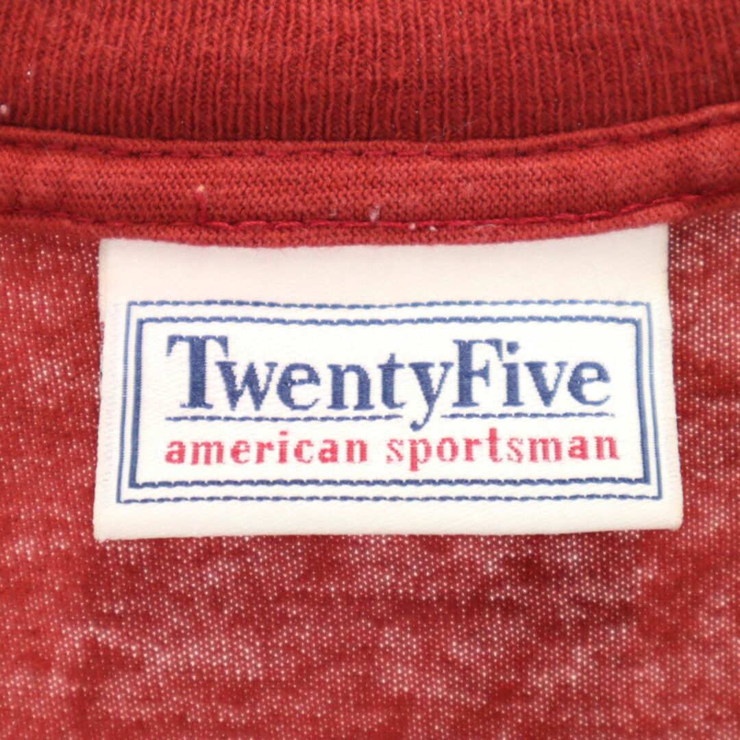 Twenty Five 90s USA製 オールド プリント 半袖 Tシャツ M レッド系 メンズ 古着 【240329】 メール便可 メンズのトップス(Tシャツ/カットソー(半袖/袖なし))の商品写真