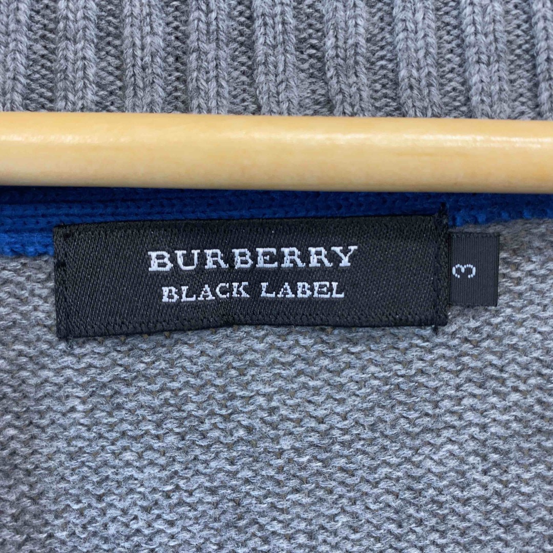 BURBERRY BLACK LABEL(バーバリーブラックレーベル)のBURBERRY BLACK LABEL バーバリーブラックレーベル メンズ カーディガン ショールカラー グレー 綿 メンズのトップス(ニット/セーター)の商品写真