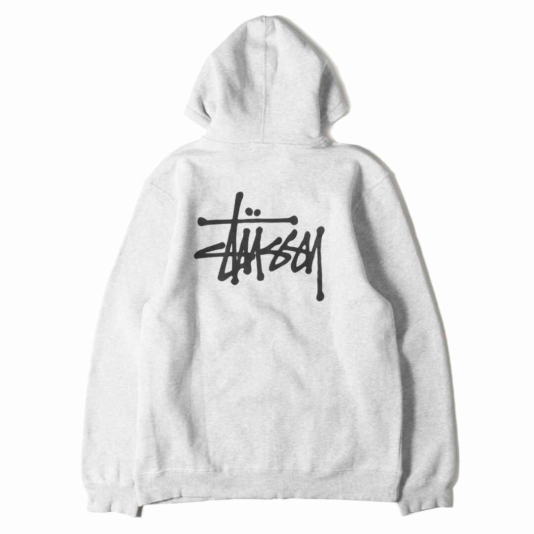 STUSSY(ステューシー)の美品 STUSSY ステューシー パーカー サイズ:XL ストックロゴ フルジップ スウェットパーカー ヘザーグレー トップス フーディー 【メンズ】【中古】 メンズのトップス(パーカー)の商品写真