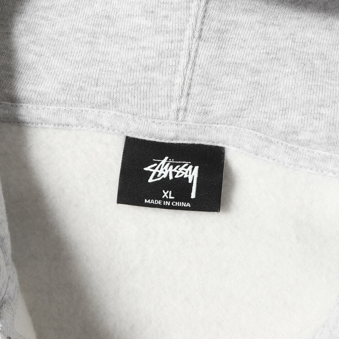 STUSSY(ステューシー)の美品 STUSSY ステューシー パーカー サイズ:XL ストックロゴ フルジップ スウェットパーカー ヘザーグレー トップス フーディー 【メンズ】【中古】 メンズのトップス(パーカー)の商品写真