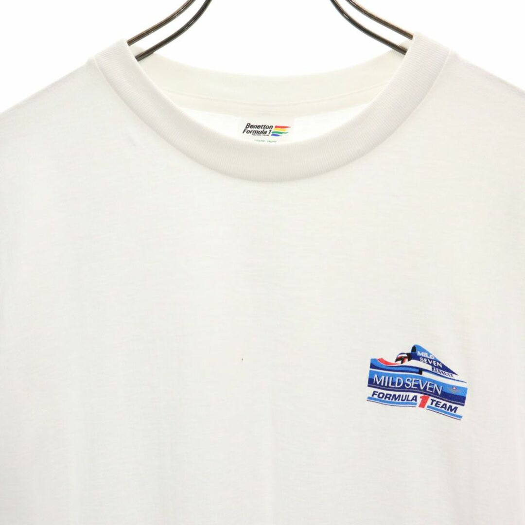 ベネトンフォーミュラワン プリント 半袖 Tシャツ F ホワイト Benetton Formula 1 メンズ 古着 【240329】 メール便可 メンズのトップス(Tシャツ/カットソー(半袖/袖なし))の商品写真