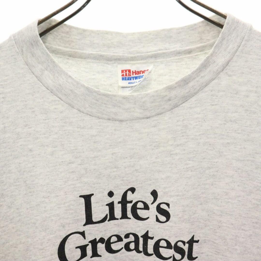 Hanes(ヘインズ)のヘインズ ヘビーウェイト USA製 プリント 半袖 Tシャツ L グレー系 Hanes メンズ 古着 【240329】 メール便可 メンズのトップス(Tシャツ/カットソー(半袖/袖なし))の商品写真