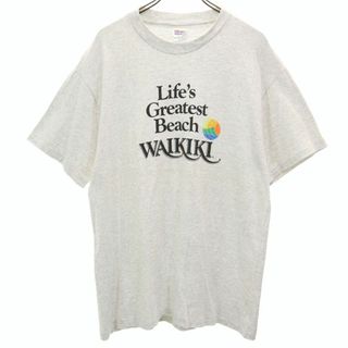 ヘインズ(Hanes)のヘインズ ヘビーウェイト USA製 プリント 半袖 Tシャツ L グレー系 Hanes メンズ 古着 【240329】 メール便可(Tシャツ/カットソー(半袖/袖なし))