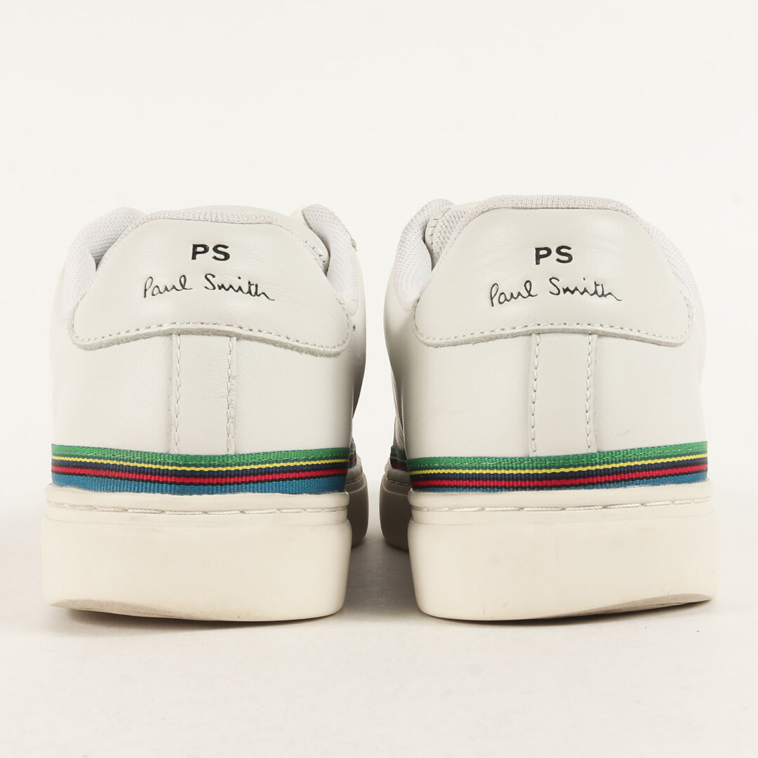 Paul Smith(ポールスミス)のPaul Smith ポールスミス サイズ:27.0cm シグネチャー ストライプ テープ レザースニーカー REX M2S REX37 FLEA 01 レックス PS ホワイト 白 US9 ローカット スニーカー シューズ 靴【メンズ】【中古】 メンズの靴/シューズ(スニーカー)の商品写真