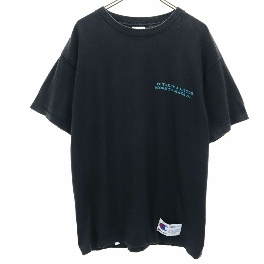 Champion(チャンピオン)のチャンピオン 90s USA製 オールド バックプリント 半袖 Tシャツ XL ブラック Champion メンズ 古着 【240329】 メール便可 メンズのトップス(Tシャツ/カットソー(半袖/袖なし))の商品写真