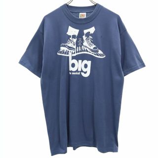 フルーツオブザルーム(FRUIT OF THE LOOM)のフルーツオブザルーム プリント 半袖 Tシャツ L ブルー系 FRUIT OF THE LOOM メンズ 古着 【240329】 メール便可(Tシャツ/カットソー(半袖/袖なし))