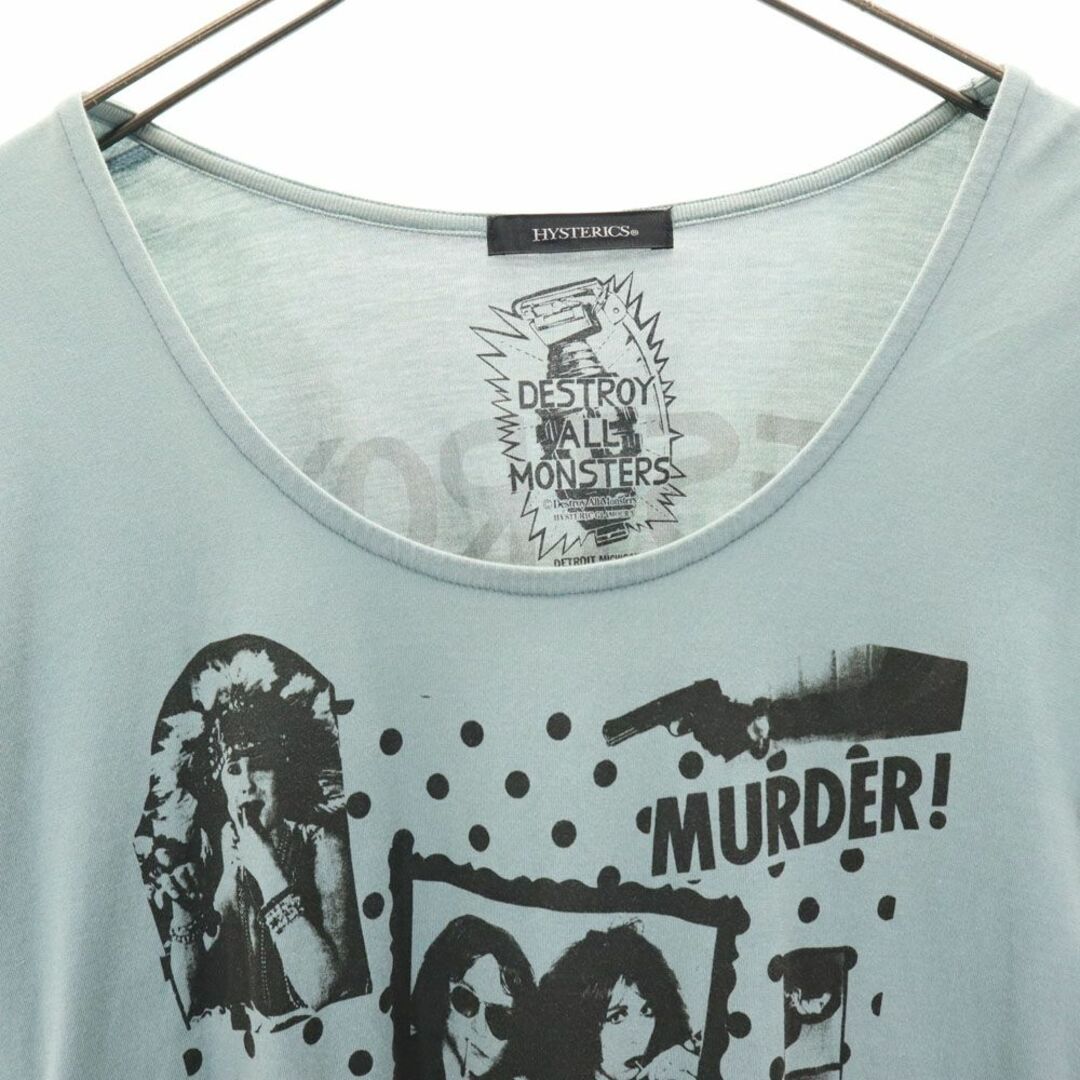 HYSTERICS(ヒステリックス)のヒステリックス 日本製 両面プリント 半袖 Tシャツ ワンピース グリーン系 HYSTERICS チュニック レディース 古着 【240329】 メール便可 レディースのワンピース(その他)の商品写真