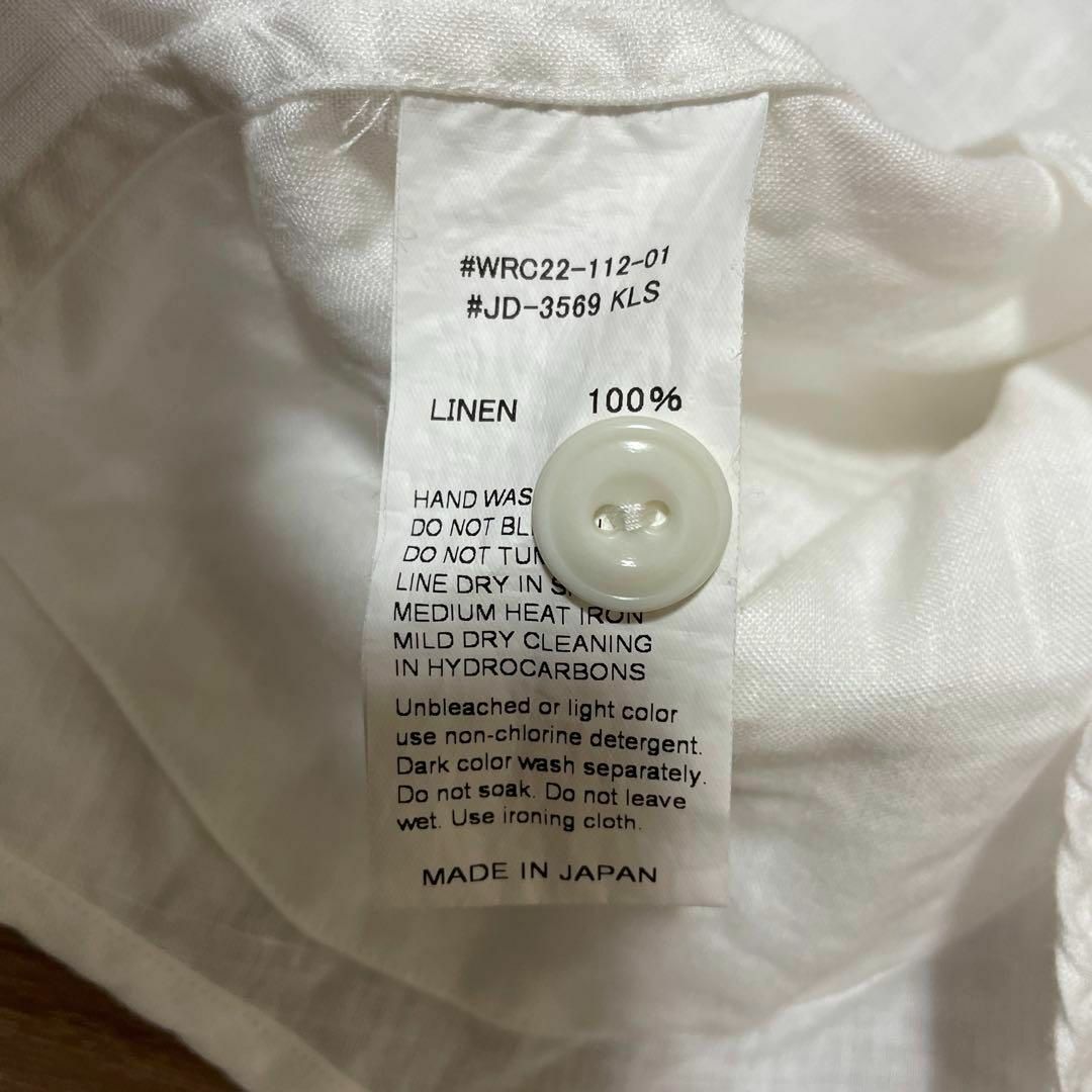DANTON(ダントン)のDANTON リネンプルオーバーシャツ 半袖シャツ 40 白 ロゴ ワンポイント メンズのトップス(シャツ)の商品写真