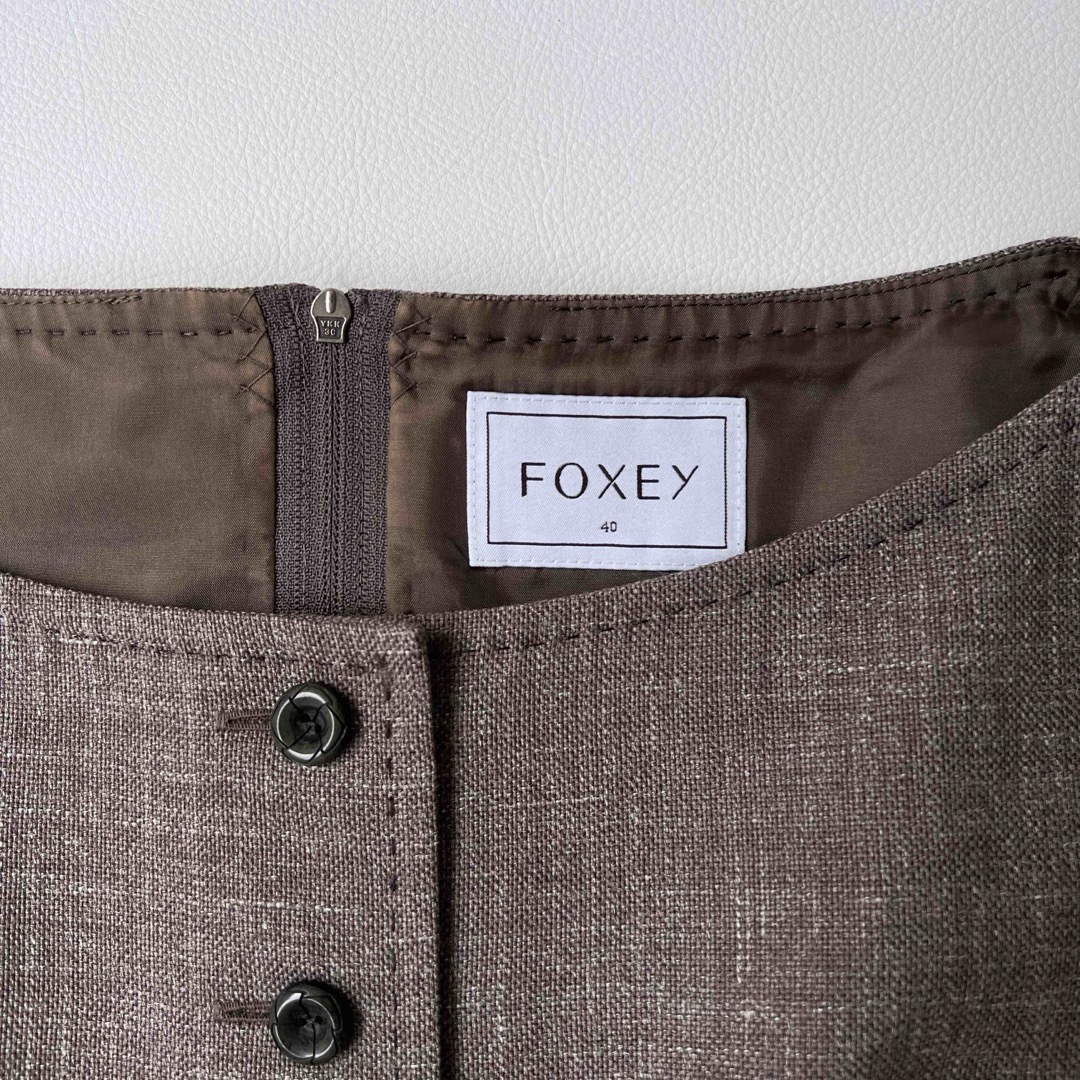 FOXEY(フォクシー)の美品　Foxey フォクシー　リネンドレス　フォンテーヌブロー　ワンピース レディースのワンピース(ひざ丈ワンピース)の商品写真