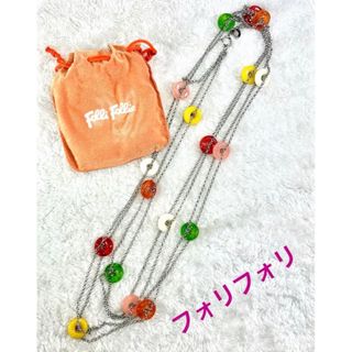 フォリフォリ(Folli Follie)の美品フォリフォリFolli Follie ドロップ　ロングネックレス　ペンダント(ネックレス)