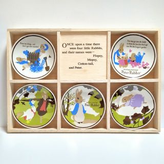 ピーターラビット(PETER RABBIT（TM）)の【新品未使用】ピーターラビット　豆皿　絵皿　トレイ　5枚セット　日本製　送料込み(キャラクターグッズ)