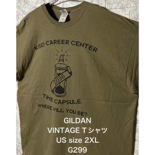 GILDAN - 【レア】US古着 ビッグサイズ 2XLsize GILDAN Tシャツ カーキ