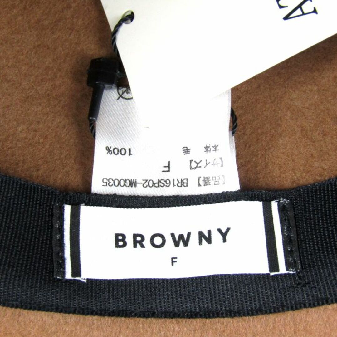 BROWNY(ブラウニー)のブラウニー 中折れハット 未使用 カウボーイ フェルト ウール100％ ブランド 帽子 レディース Fサイズ ブラウン系 BROWNY レディースの帽子(ハット)の商品写真