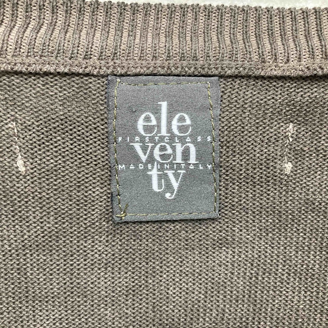 eleventy(イレブンティ)の◇eleventy/イレブンティ コットンニット　Vネック　XSサイズ　ブラウン メンズのトップス(ニット/セーター)の商品写真