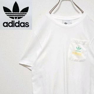 アディダス(adidas)のアディダス トレフォイル ロゴ ポケット付 ホワイト 半袖 Tシャツ(Tシャツ/カットソー(半袖/袖なし))