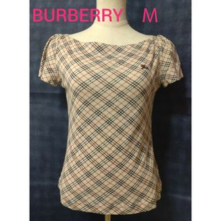 バーバリーブルーレーベル(BURBERRY BLUE LABEL)のバーバリー ボートネック ノバチェック 38(カットソー(半袖/袖なし))