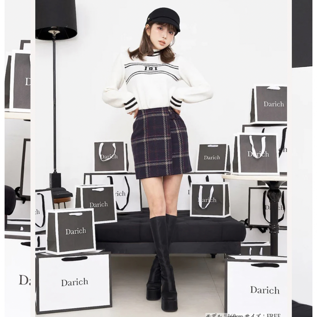 Darich(ダーリッチ)のDarich チェックフラップミニスカート レディースのスカート(ミニスカート)の商品写真