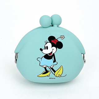 ディズニー(Disney)のディズニー ミニーマウス POCHI シリコンがま口ポーチ ブルー 小物入れ Disney(ボディバッグ/ウエストポーチ)