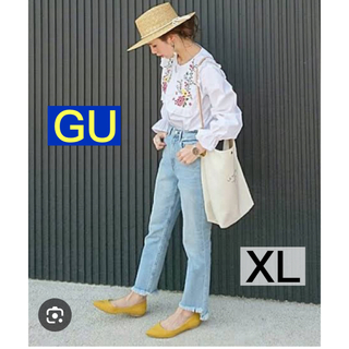 GU - 【 GU 】ジーユー ジーパン カットオフストレートジーンズ XL