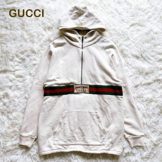 Gucci - 美品✨グッチ　現行タグ　ハーフジップ　パーカー　シェリーライン　S相当　GG