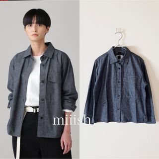 マーガレットハウエル(MARGARET HOWELL)の極美品 2023 マーガレットハウエル デニムキャンバスシャツ 2.5万(シャツ/ブラウス(長袖/七分))