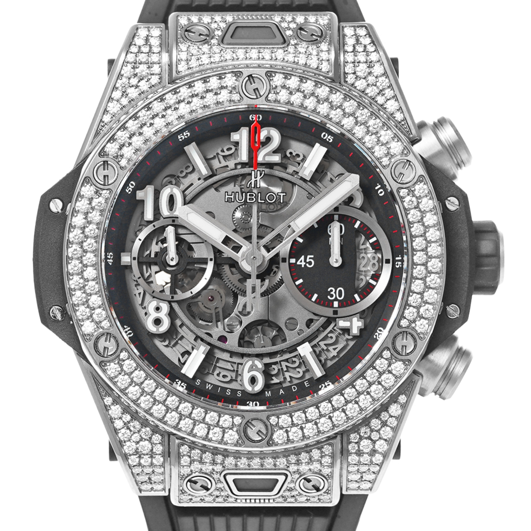 HUBLOT(ウブロ)のビッグバン ウニコ チタニウム パヴェ ダイヤモンド Ref.441.NX.1170.RX.1704 中古品 メンズ 腕時計 メンズの時計(腕時計(アナログ))の商品写真