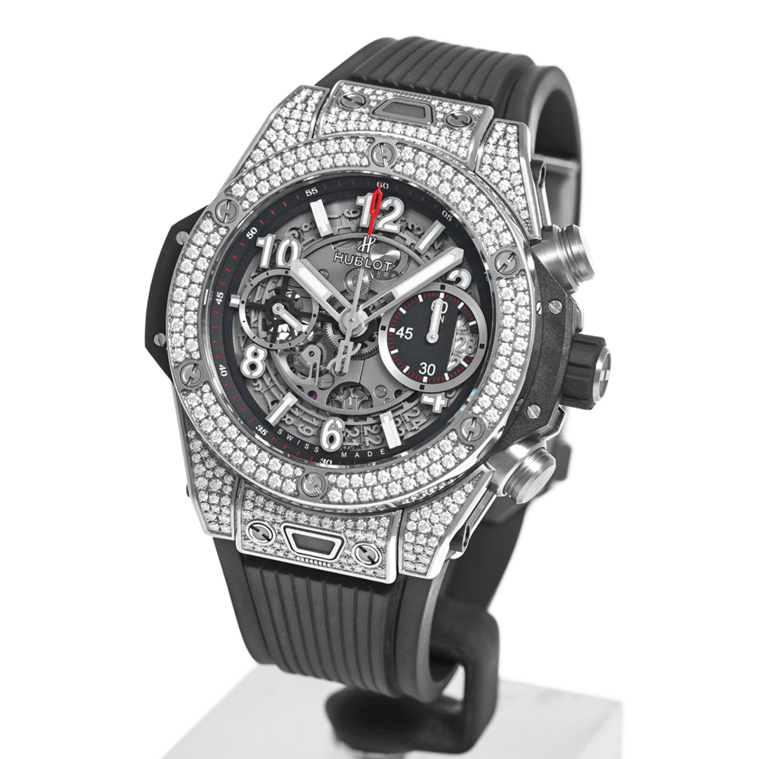 HUBLOT(ウブロ)のビッグバン ウニコ チタニウム パヴェ ダイヤモンド Ref.441.NX.1170.RX.1704 中古品 メンズ 腕時計 メンズの時計(腕時計(アナログ))の商品写真