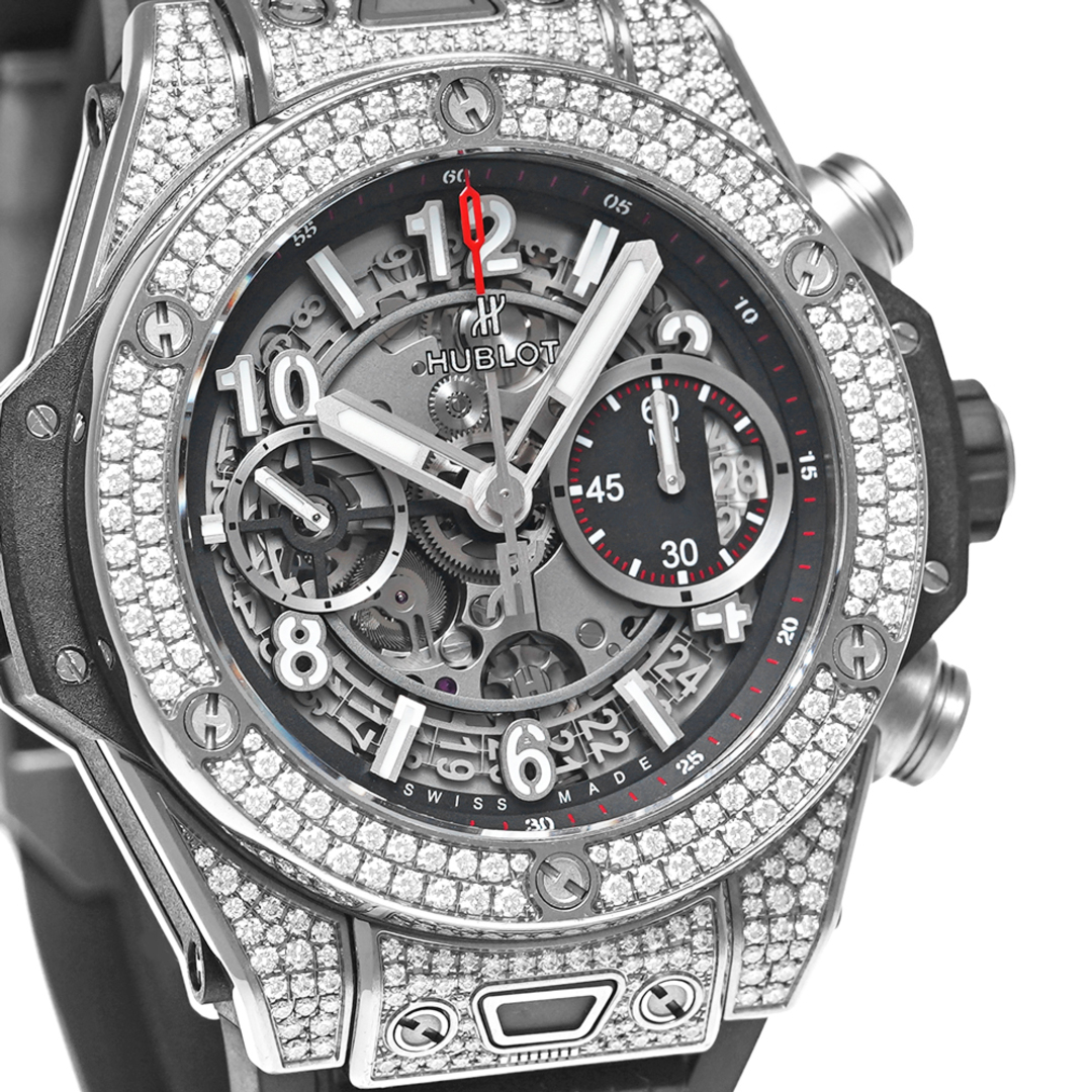 HUBLOT(ウブロ)のビッグバン ウニコ チタニウム パヴェ ダイヤモンド Ref.441.NX.1170.RX.1704 中古品 メンズ 腕時計 メンズの時計(腕時計(アナログ))の商品写真