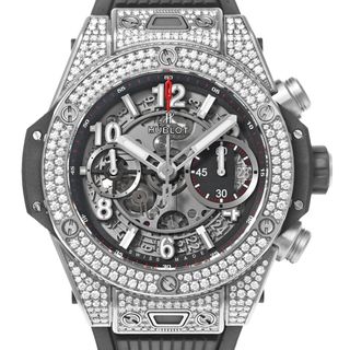 HUBLOT - ビッグバン ウニコ チタニウム パヴェ ダイヤモンド Ref.441.NX.1170.RX.1704 中古品 メンズ 腕時計