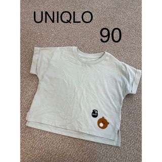 ユニクロ(UNIQLO)のUNIQLO♡ユニクロ　エアリズム　Tシャツ　ワッペン付き　90サイズ(Tシャツ/カットソー)