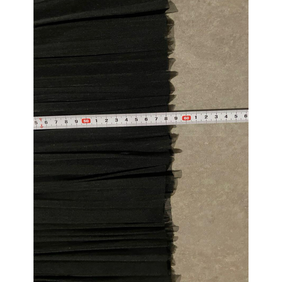 NATURAL BEAUTY BASIC(ナチュラルビューティーベーシック)のブラック チュール スカート  シースルー レディースのスカート(ひざ丈スカート)の商品写真