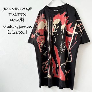 ヴィンテージ(VINTAGE)の90s★TULTEX/タルテックス★JORDAN/ジョーダン★総柄Tシャツ★XL(Tシャツ/カットソー(半袖/袖なし))