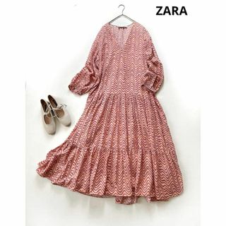 ザラ(ZARA)のザラ ZARA コットン100% ティアード マキシロングワンピース(ロングワンピース/マキシワンピース)