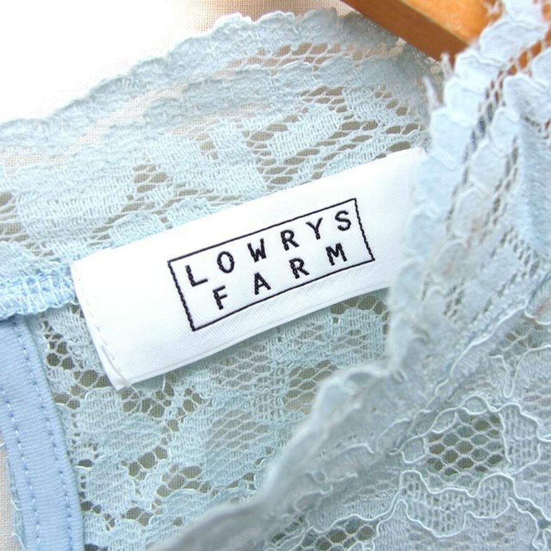 LOWRYS FARM(ローリーズファーム)のローリーズファーム ブラウス レース 透け感 コットン混 スタンドカラー 長袖  レディースのトップス(シャツ/ブラウス(長袖/七分))の商品写真