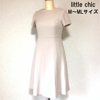 【新品タグ付】little chic ワンピース 半袖無地　MLサイズ(ひざ丈ワンピース)