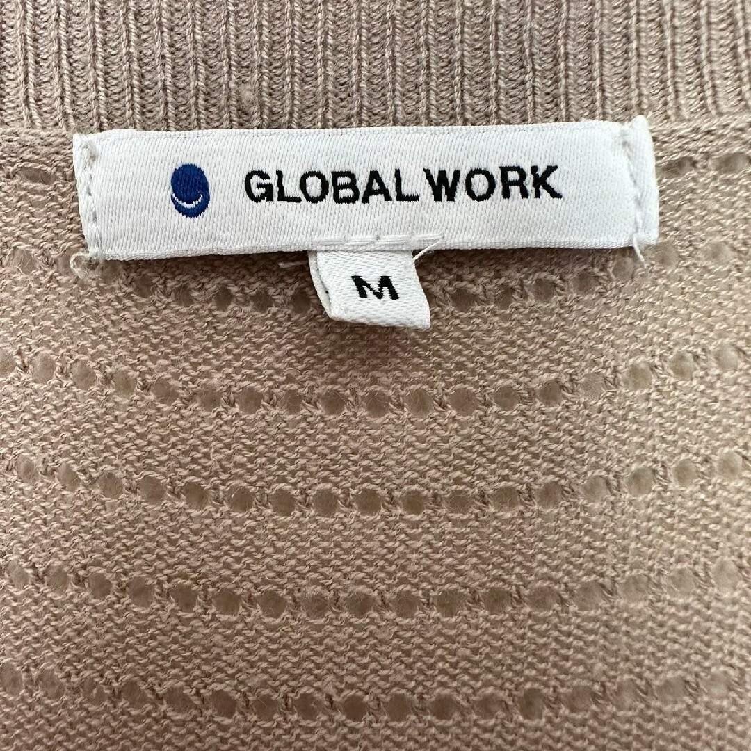 GLOBAL WORK(グローバルワーク)の【送料無料】グローバルワーク ベージュ系 穴あき 透かし編み カーディガン M レディースのトップス(カーディガン)の商品写真