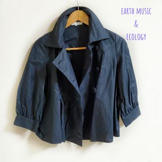 アースミュージックアンドエコロジー(earth music & ecology)の【earth music & ecology】綿麻ジャケット・薄手・春夏☆8分袖(ブルゾン)