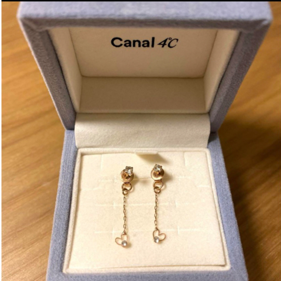 canal４℃(カナルヨンドシー)の美品☆カナル4℃17,600円k10ジルコニア　ハートピアス レディースのアクセサリー(ピアス)の商品写真