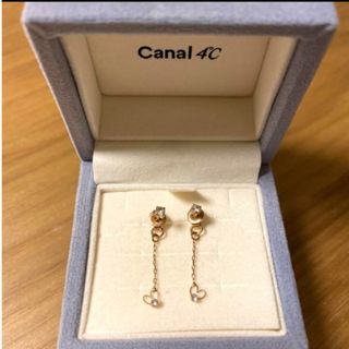 カナルヨンドシー(canal４℃)の美品☆カナル4℃17,600円k10ジルコニア　ハートピアス(ピアス)