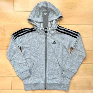 アディダス(adidas)のジップパーカー アディダス adidas 灰色 キッズ 130cm ☆新品未使用(ジャケット/上着)