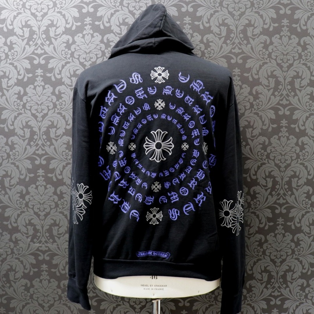 Chrome Hearts(クロムハーツ)のクロムハーツ【CHROMEHEARTS】ダガージップパーカー/CHプラスプリント/ブラック/Mサイズ【中古】111802 メンズのトップス(パーカー)の商品写真