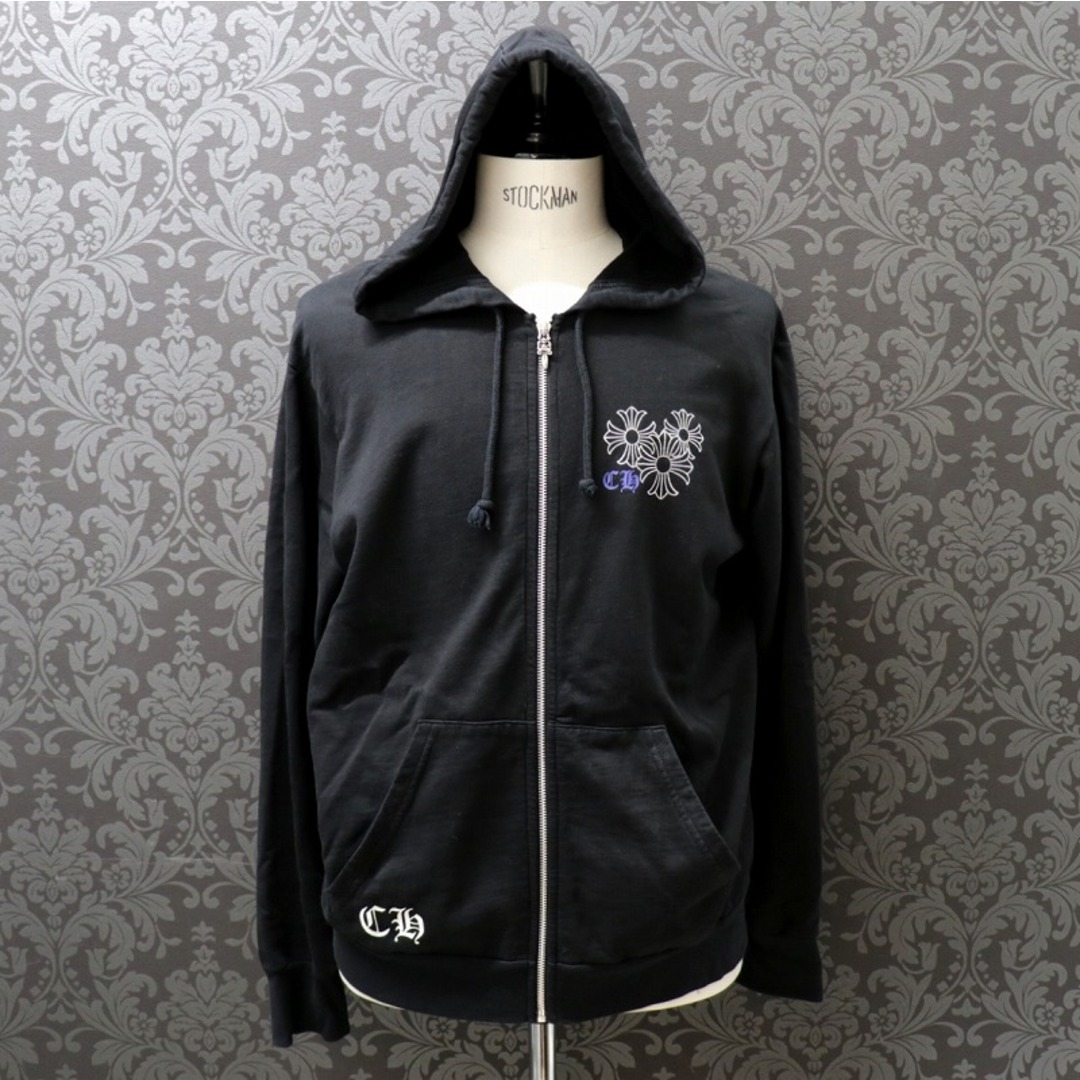 Chrome Hearts(クロムハーツ)のクロムハーツ【CHROMEHEARTS】ダガージップパーカー/CHプラスプリント/ブラック/Mサイズ【中古】111802 メンズのトップス(パーカー)の商品写真