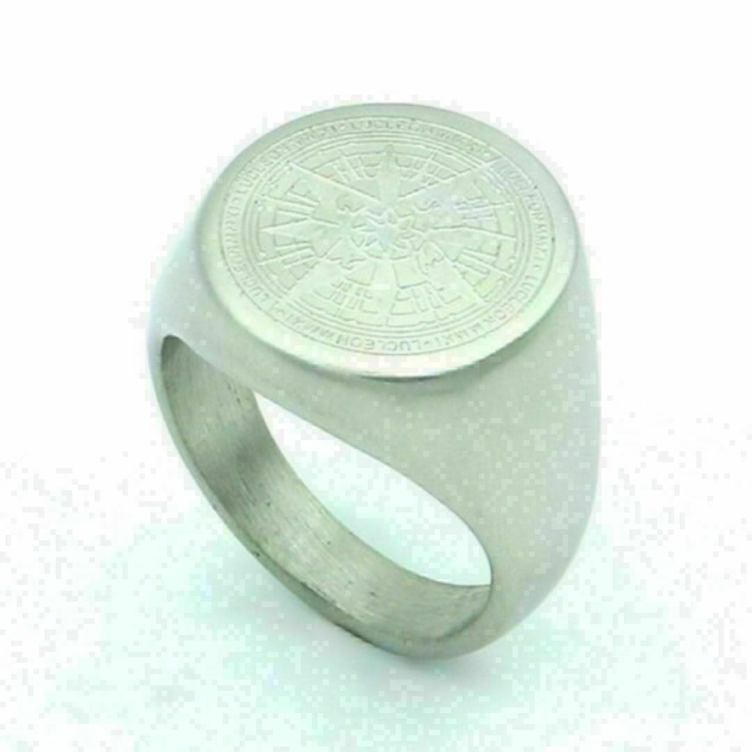 【R074】リング　メンズ　指輪　シルバー　オーバル　ステンレス　20号 メンズのアクセサリー(リング(指輪))の商品写真