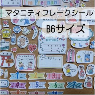 ★B6サイズ大まかカット♡プレママ母子手帳マタニティフレークシール(母子手帳ケース)