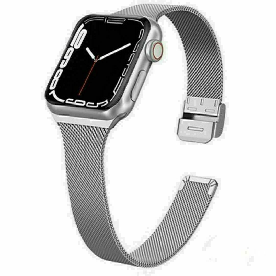 ★Apple Watch　レディース ベルト　シルバー　メタル バンド★ スマホ/家電/カメラのスマホアクセサリー(iPhoneケース)の商品写真