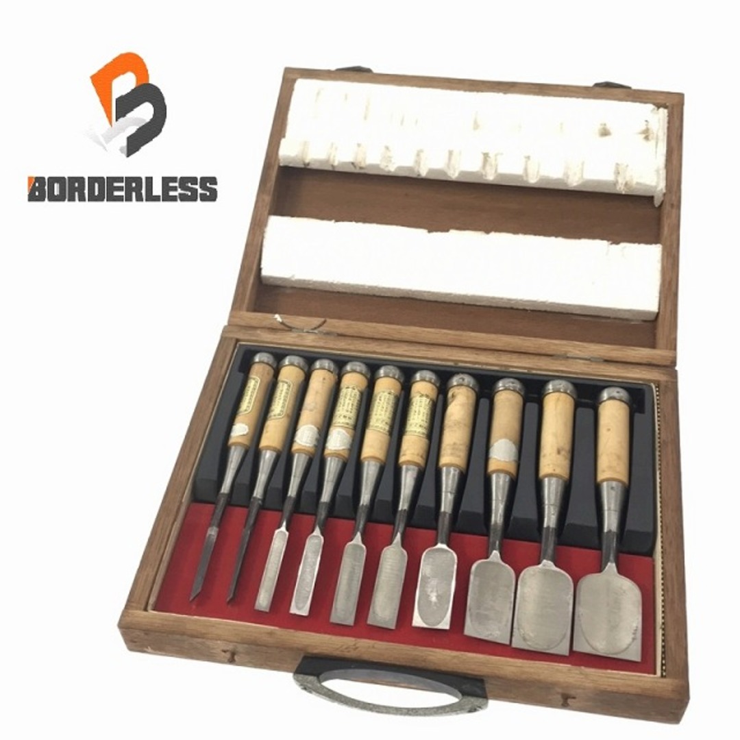 ☆中古 10本セット品☆ 在銘 貞一 鑿 10本 追い入れ ノミ 大工 ☆中古 10本セット品☆ 在銘 貞一 鑿 10本 追い入れ ノミ 大工