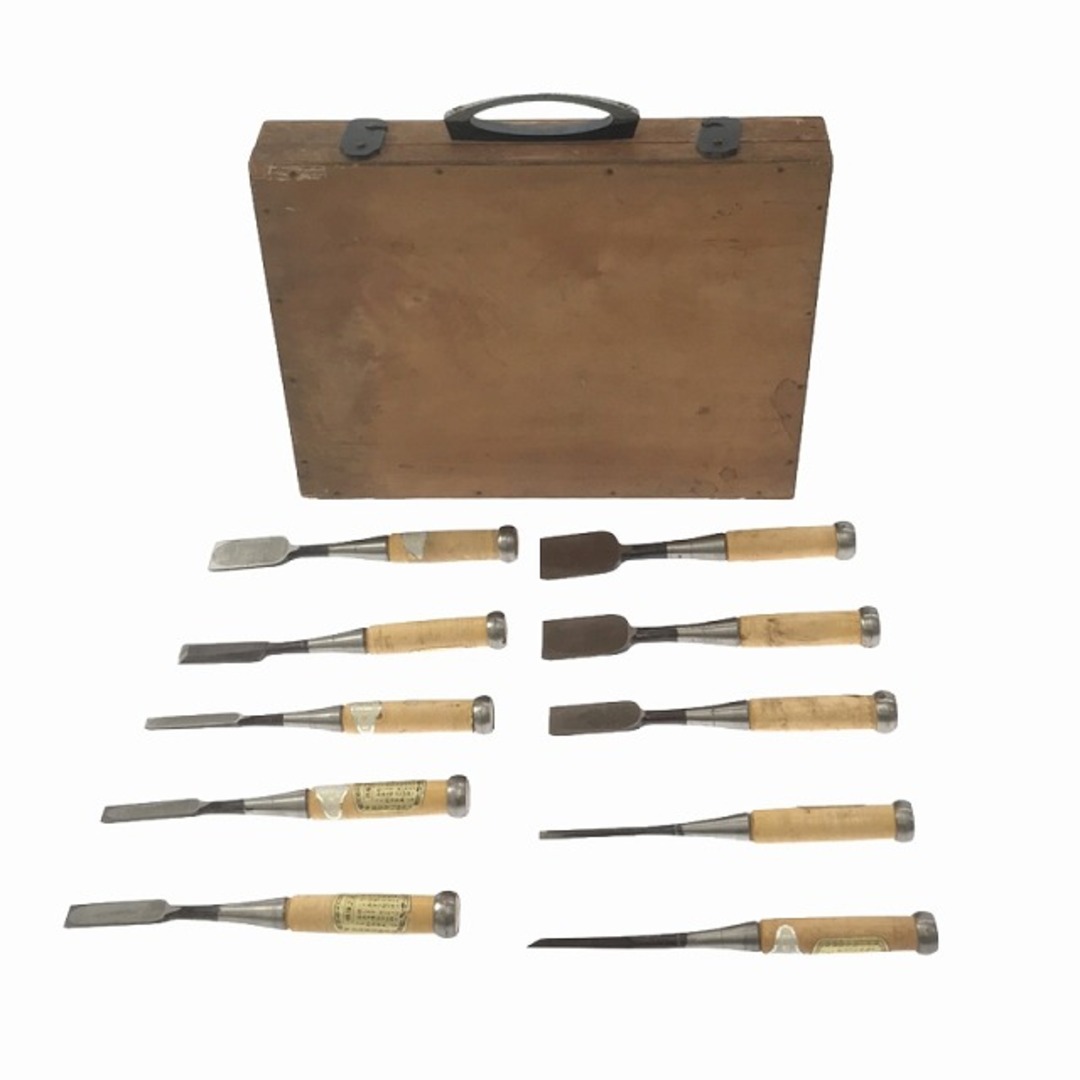 ☆中古 10本セット品☆ 在銘 貞一 鑿 10本 追い入れ ノミ 大工 ☆中古 10本セット品☆ 在銘 貞一 鑿 10本 追い入れ ノミ 大工