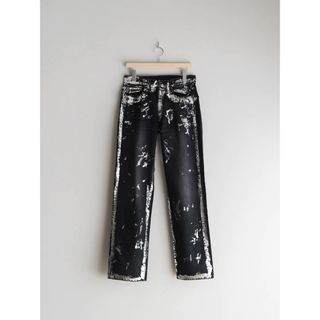 sulvam - KHOKI 24ss Silver printed pants