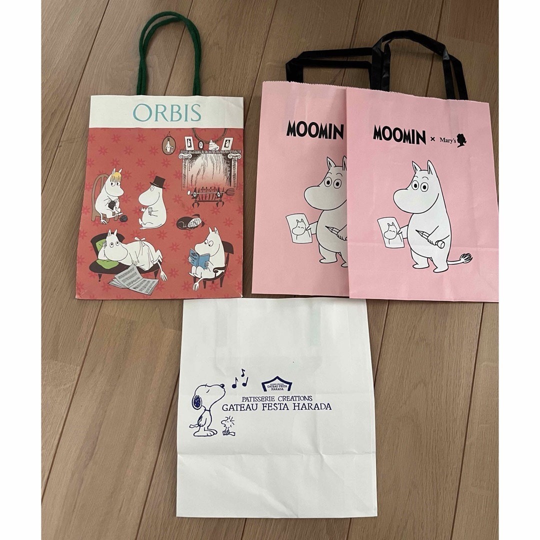 MOOMIN(ムーミン)のムーミン　スヌーピー　ショッパー　4枚 レディースのバッグ(ショップ袋)の商品写真